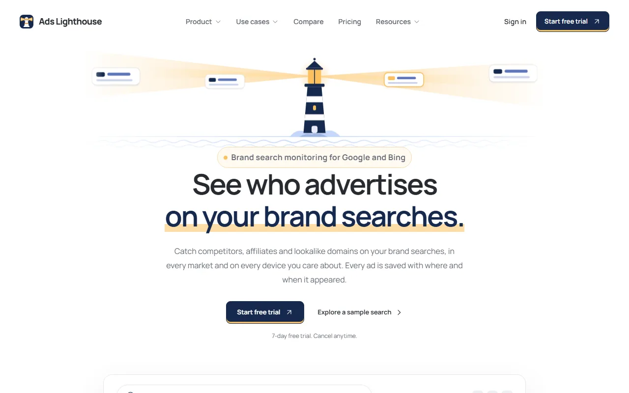 Screenshot of Ads Lighthouse