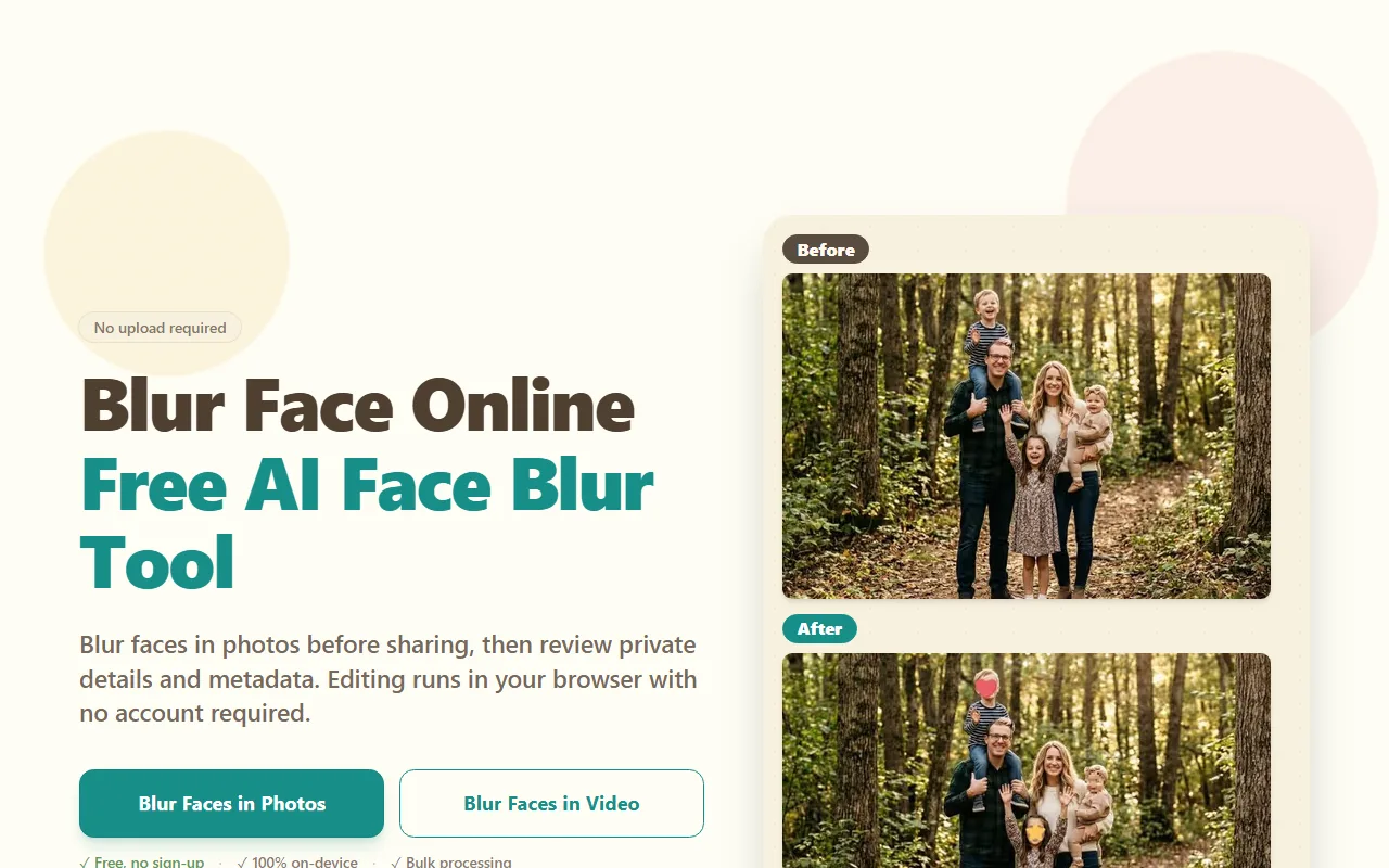 Screenshot of Blur Face