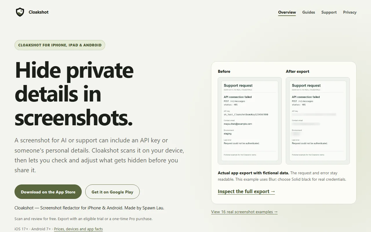 Screenshot of Cloakshot