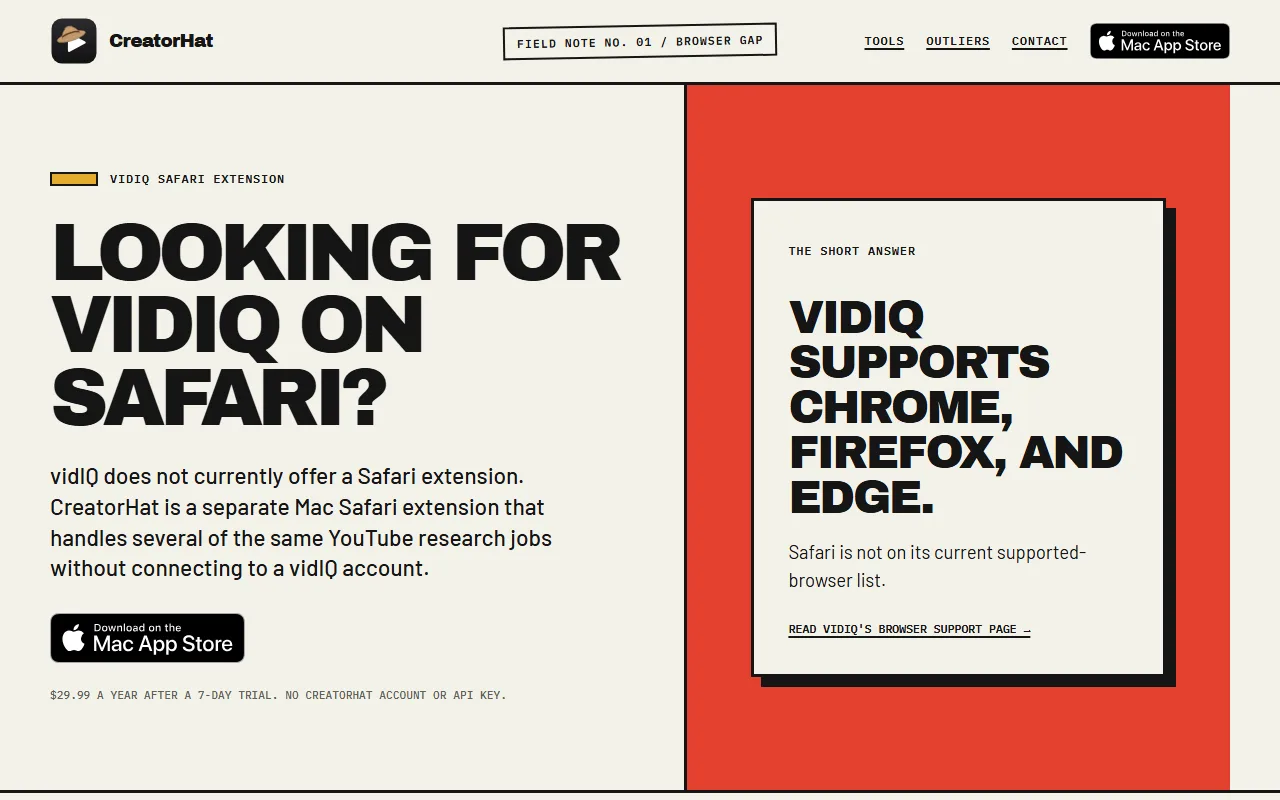 Screenshot of CreatorHat