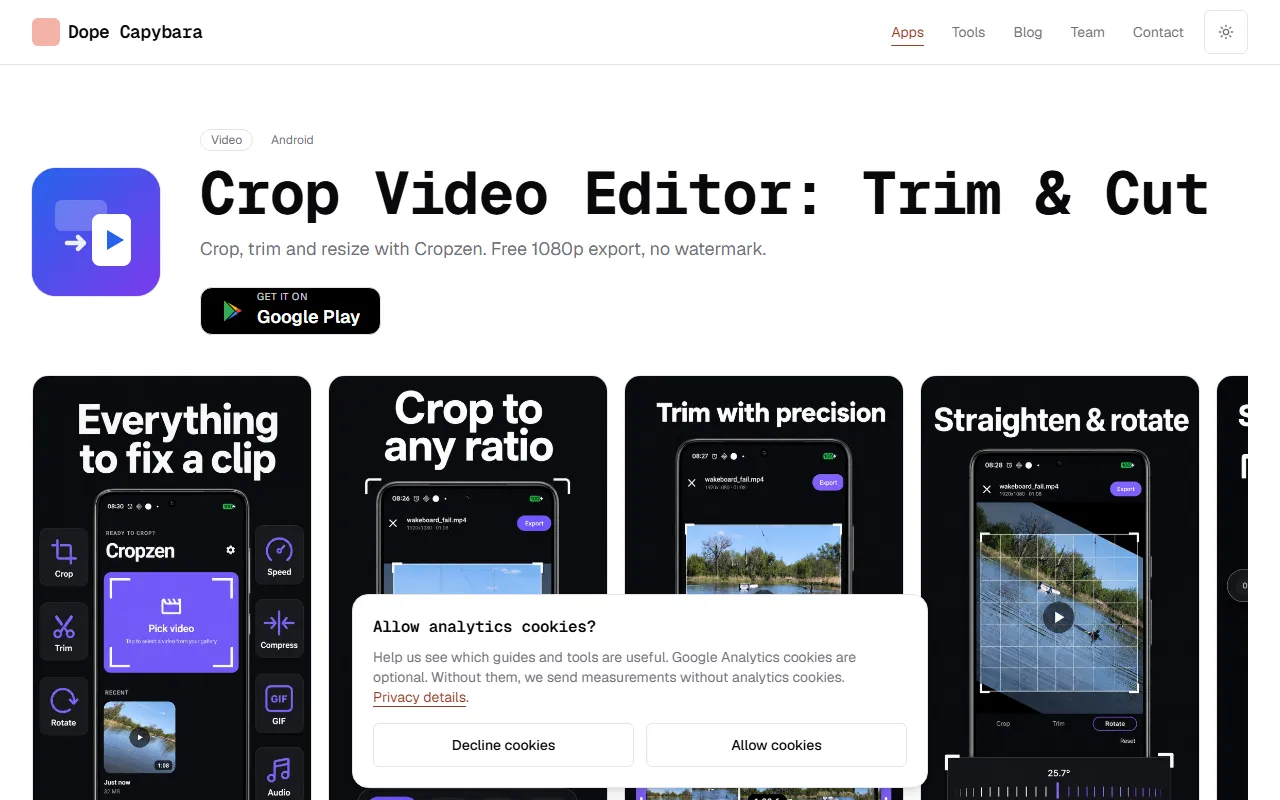Screenshot of Cropzen
