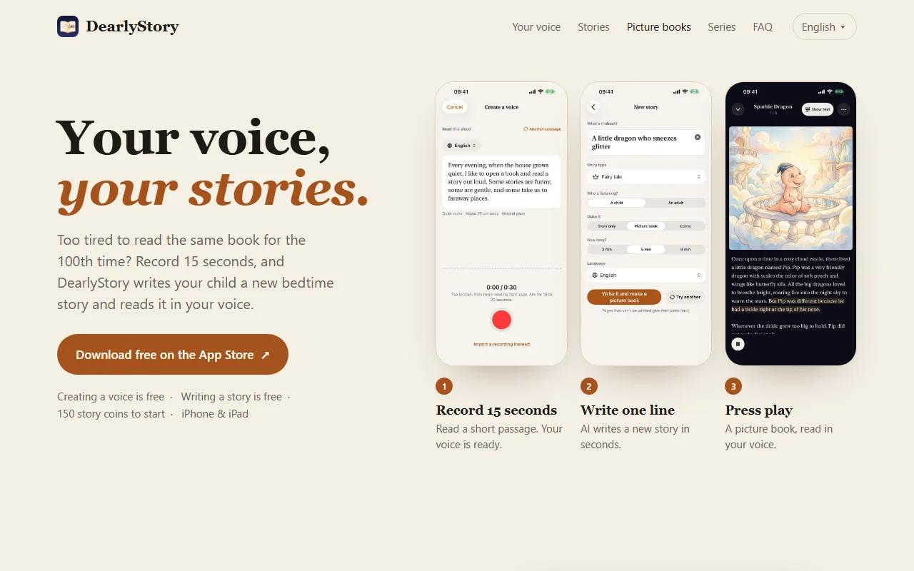 Screenshot of DearlyStory