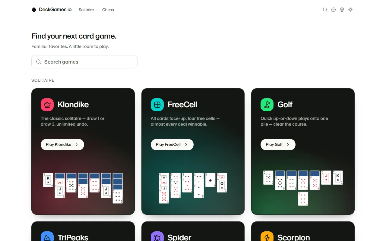 Screenshot of DeckGames