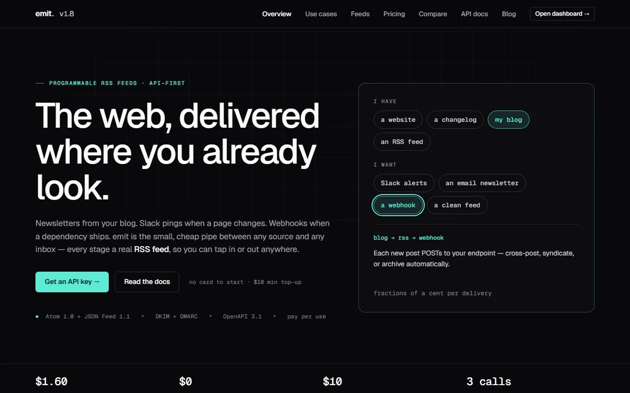 Screenshot of emit
