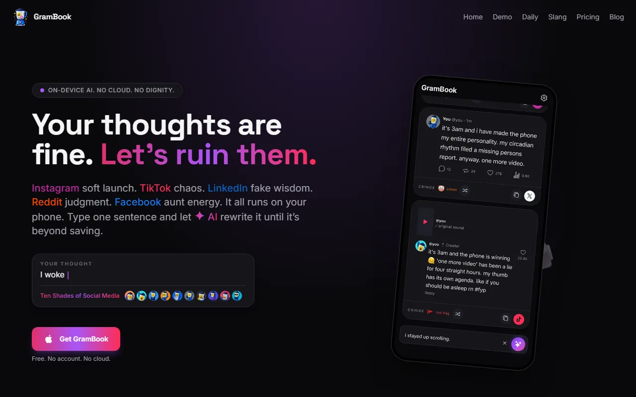 Screenshot of GramBook