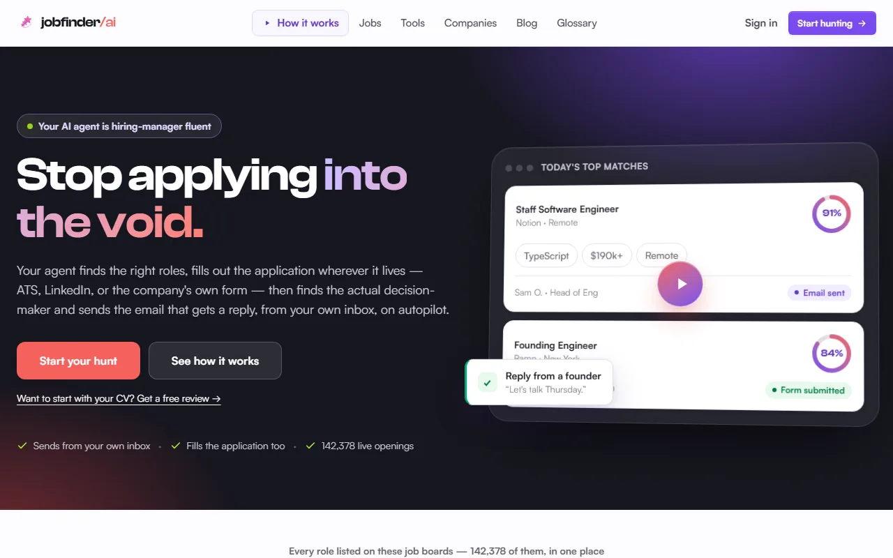 Screenshot of jobfinder-ai