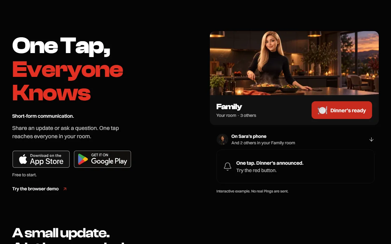 Screenshot of PingRoom