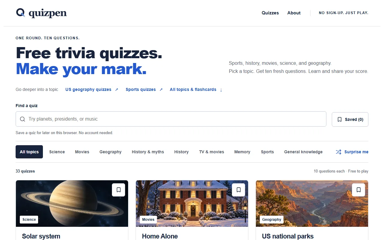 Screenshot of Quizpen