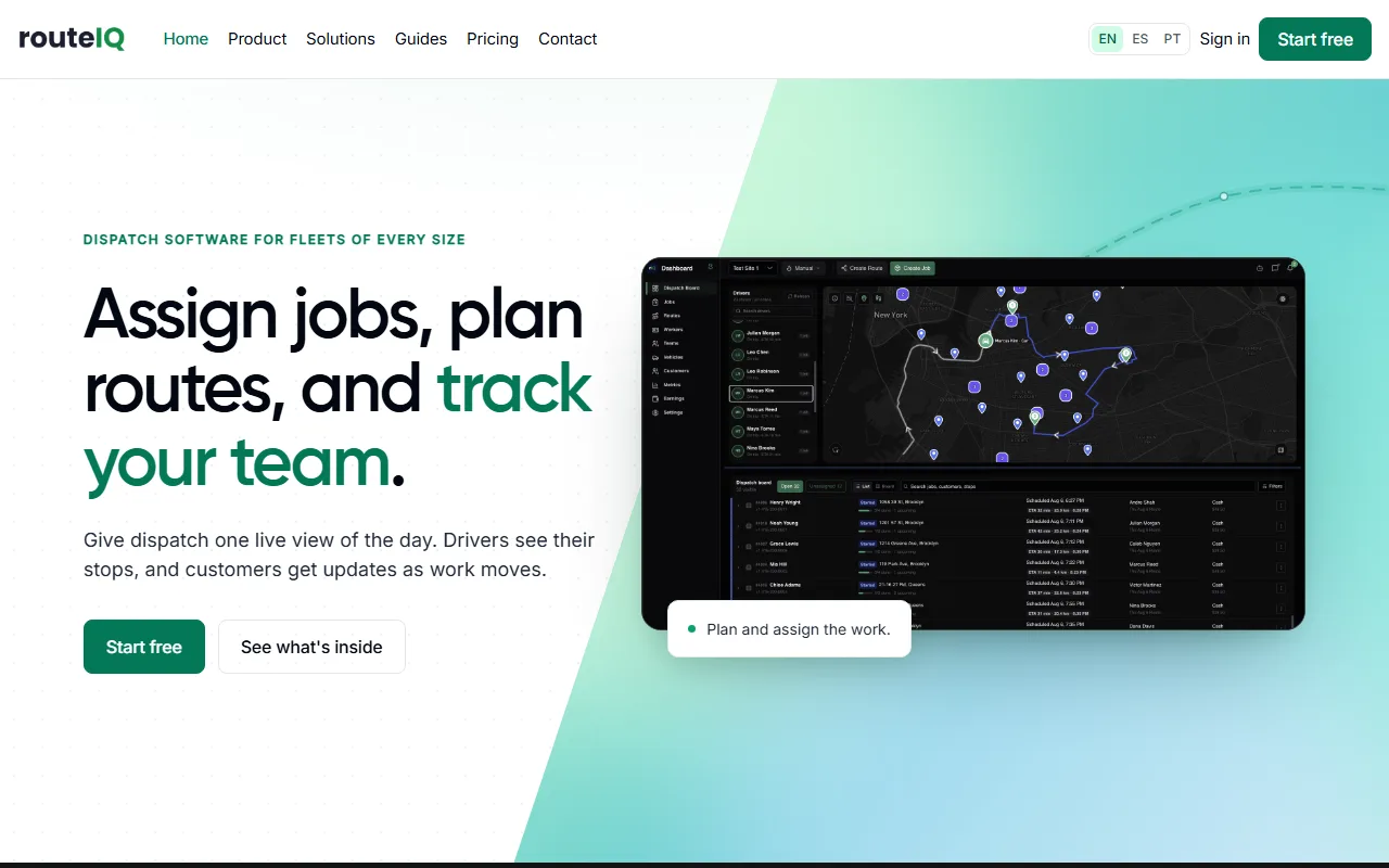 Screenshot of RouteIQ