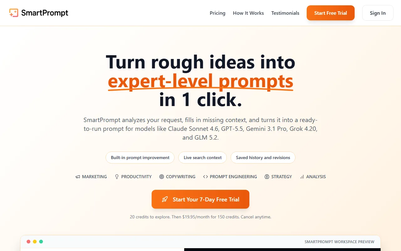Screenshot of SmartPrompt