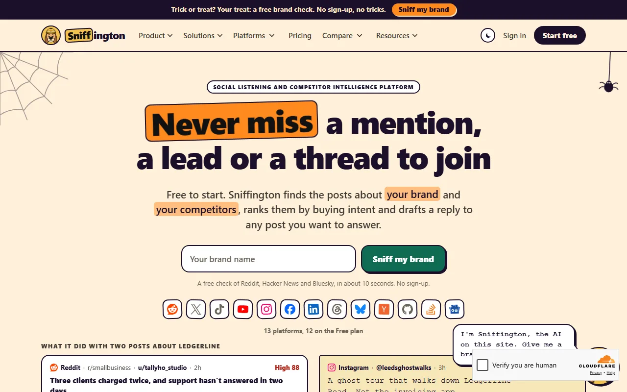 Screenshot of Sniffington
