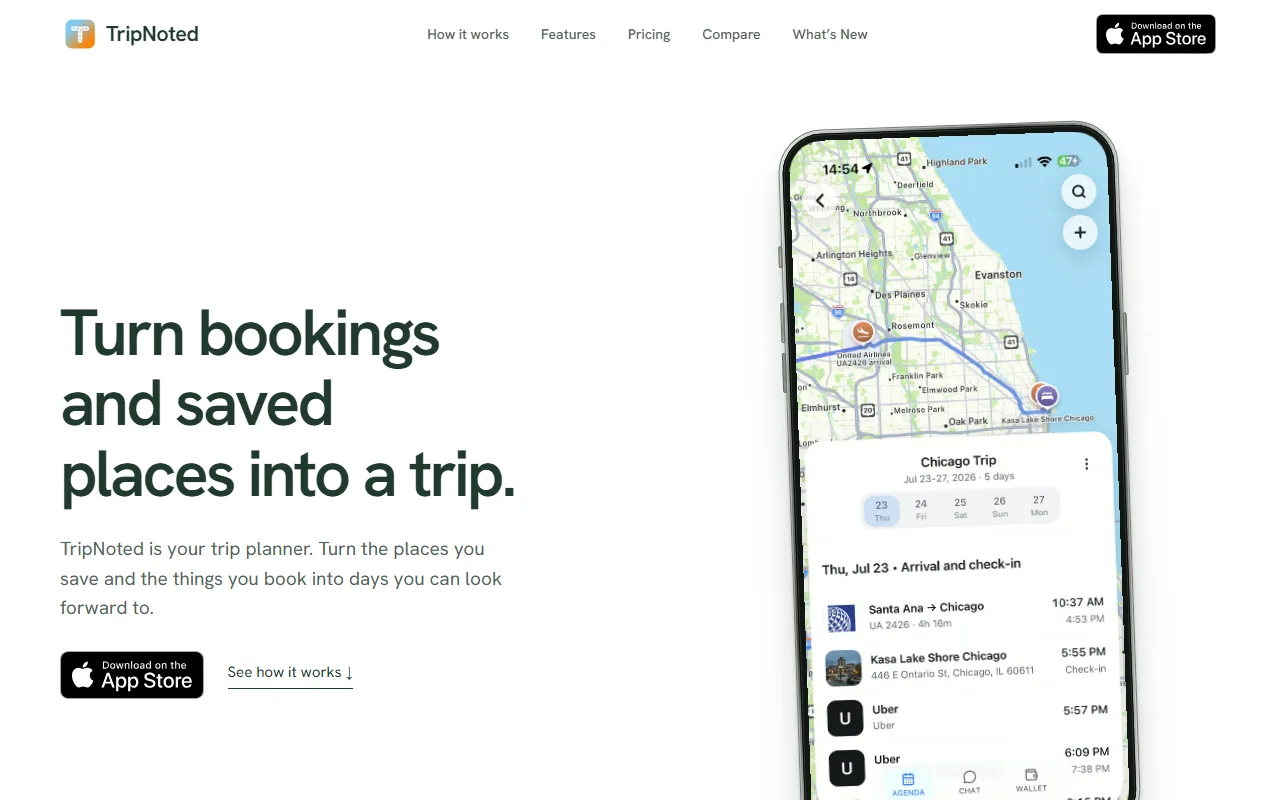 Screenshot of TripNoted