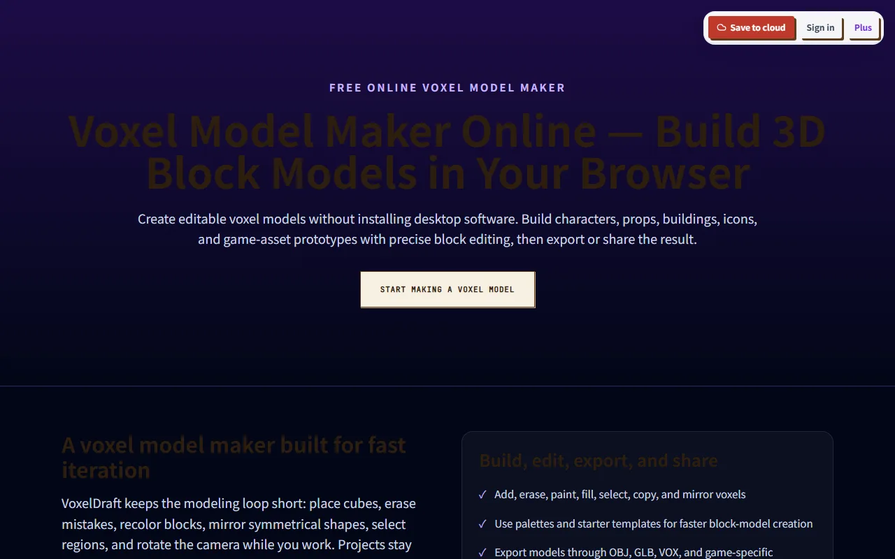 Screenshot of VoxelDraft