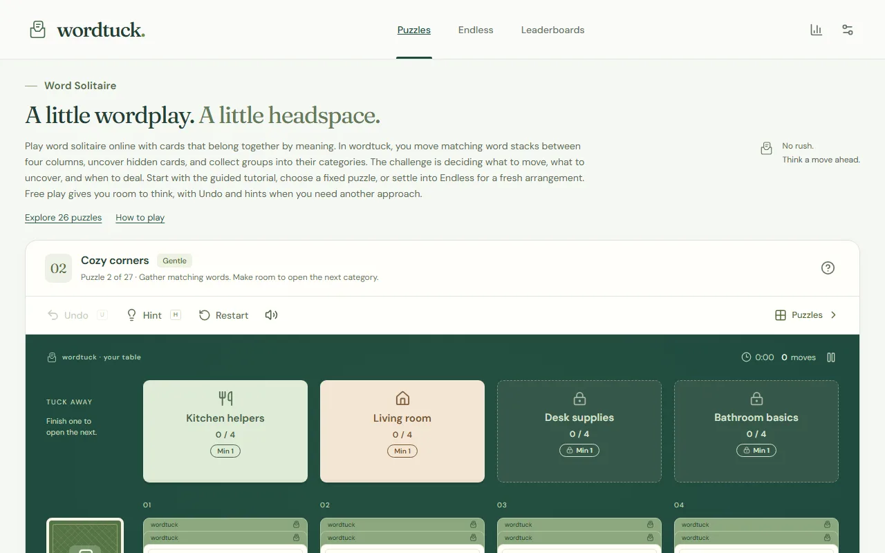 Screenshot of wordtuck