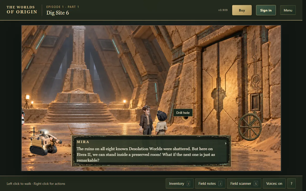 Screenshot of The Worlds of Origin: Dig Site 6